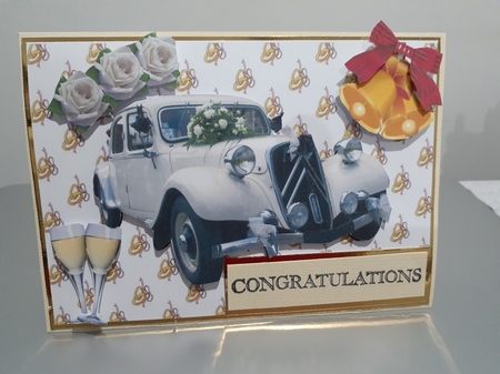 Traditional Vintage Wedding Car Quick Card by Diane Carbis