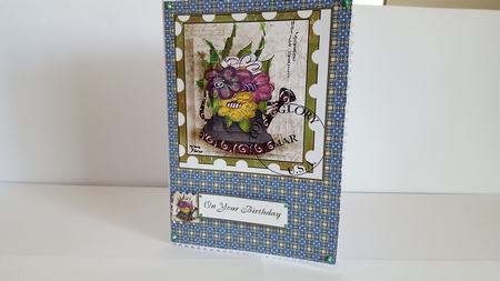 Flowers in Jug Stamp by Diane Carbis