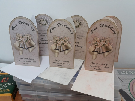 Cream Wedding Bells Wedding Invitation & Rsvp Tri-fold Card by Diane Carbis