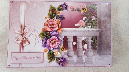 Enchanted Garden Card Front with Decoupage by Diane Carbis