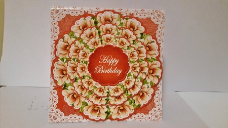 Red Magnolia Happy Birthday 3D Doily Card Mini Kit by Diane Carbis