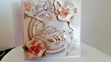 Roses and Butterflies 6in x 6in Panel Pyramage by Diane Carbis