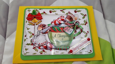 A Teaspoon of Peppermint Joy, Cute Mice by Diane Carbis
