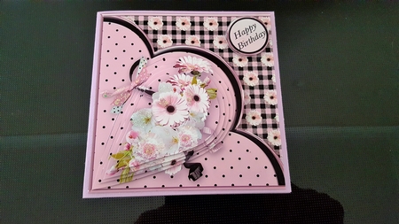 Pink Daisies Teardrop Pyramid Card Mini Kit by Diane Carbis