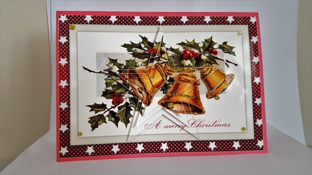 Vintage Christmas Gold Bells Star Pyramid by Diane Carbis