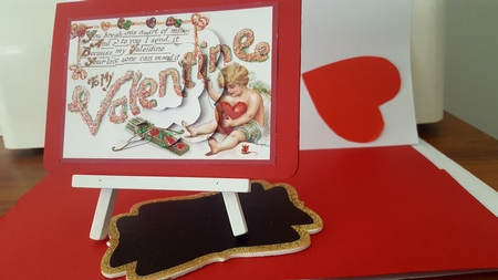 Vintage Valentine Cupid Scalloped Pyramid by Diane Carbis