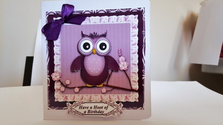 Cute Pink Owl Birthday by Diane Carbis