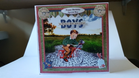 Cyclist Boy / Teen Card Mini Kit & Decoupage by Diane Carbis