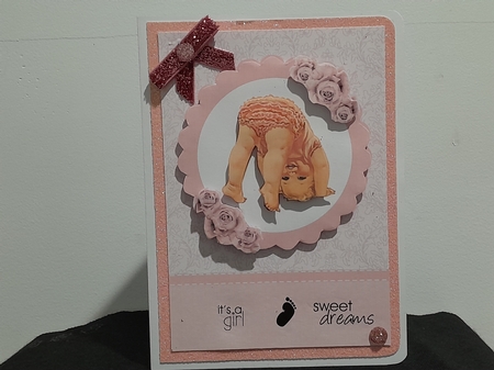 New Baby Girl Card Topper & Decoupage by Diane Carbis
