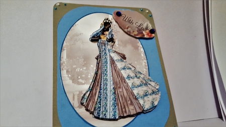 Moonlight Walk Oval Card Front with Decoupage 3 by Diane Carbis
