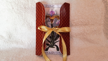 Tiger Lily Orchids Bracket Shaped Lace Card by Diane Carbis