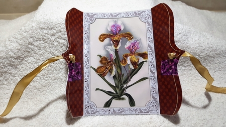 Tiger Lily Orchids Bracket Shaped Lace Card by Diane Carbis