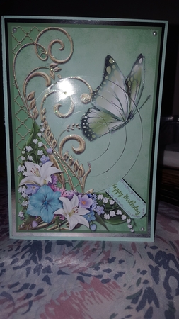 Lily Flowers with Butterfly Circle Pyramid by Diane Carbis
