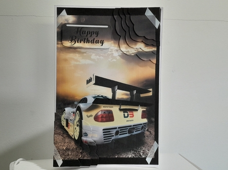 Racing car male duo corner stacker card by Diane Carbis