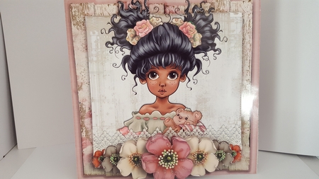 Vintage Wildrose Ethnic Girl Topper  by Diane Carbis