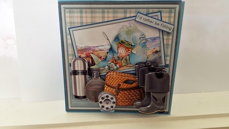 FISHING WHEN IN DOUBT EXAGGERATE 7.5 Decoupage Ages & Insert Mini Kit by Diane Carbis
