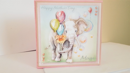 Elephant Birthday and Mothers Day 5 Toppers for Mum by Diane Carbis