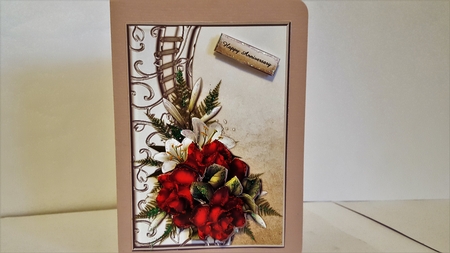 Beautiful  Shaped Border & Red Roses by Diane Carbis