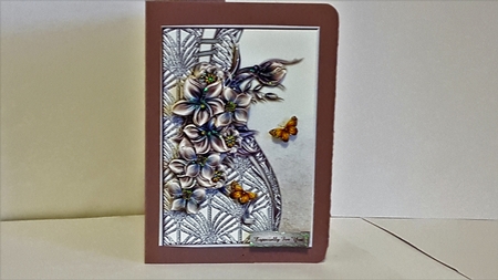 Beautiful  Shaped Border &  Blue Flowers by Diane Carbis