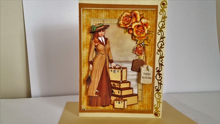 Lady Luggage & Autumn Roses by Diane Carbis
