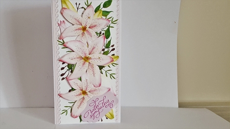 Pink Lilies Scallop Borders by Diane Carbis