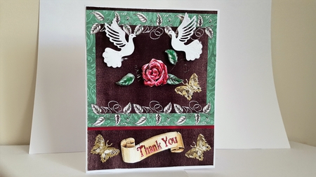 Thank You - Rose, Birds, Butterflies by Diane Carbis