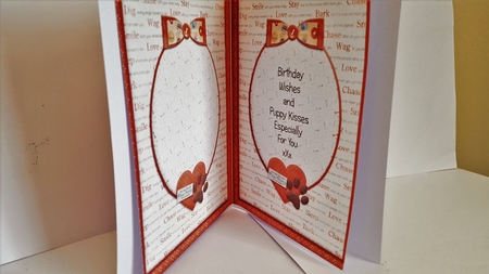 2 on a sheet Inserts to Match Paw Prints on my Heart dog with bone Card Front by Diane Carbis