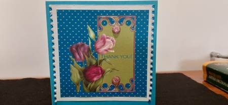 Nouveau Tulips Quick Card Floral Card Thank You Note Topper by Diane Carbis