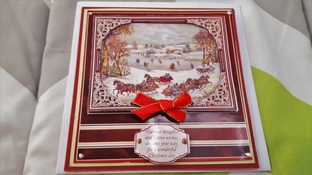 SLEIGH RIDE CHRISTMAS SCENE 7.8 Quick Card & Insert by Diane Carbis