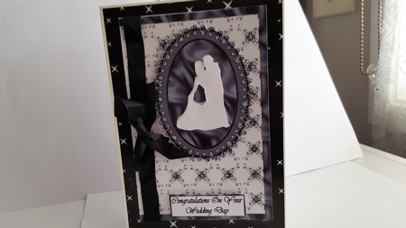 Black and White Wedding Couple Decoupage Card by Diane Carbis