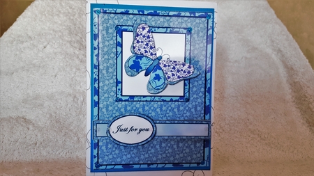 Butterfly front - Blue Patchwork by Diane Carbis