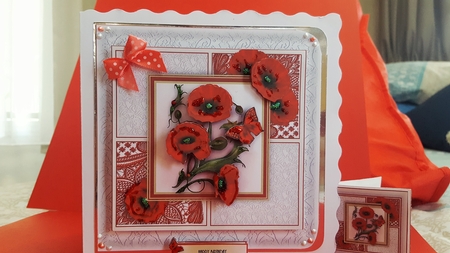 Poppy Lace Squares Card Kit by Diane Carbis