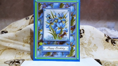 Lovely Rob Pohl Watercolor Iris Topper by Diane Carbis