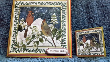 Beautiful Christmas Cardinals  by Diane Carbis