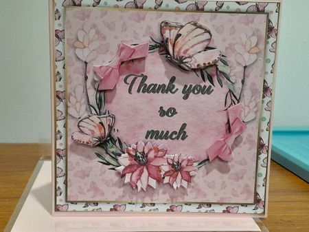 8x8 Pink Butterfly Thank you so much  by Diane Carbis