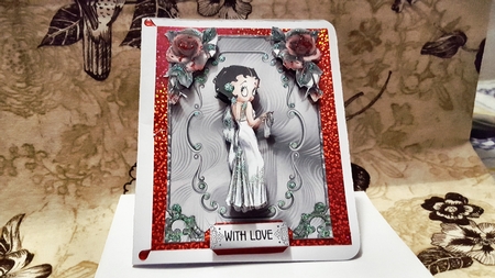 Razzle Dazzle - A5 card front with decoupage by Diane Carbis