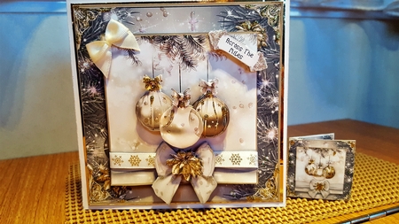 Silver And Gold Baubles Card Kit by Diane Carbis