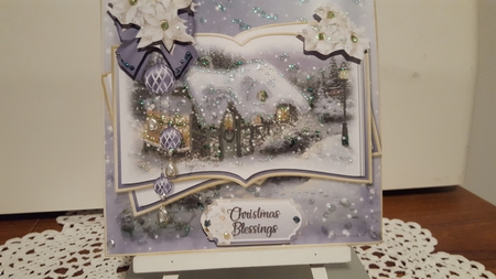 Christmas Cottage 2 5x5 inch Quick Card by Diane Carbis