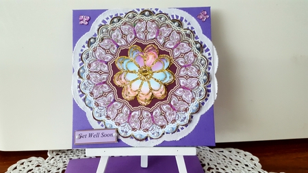 Butterfly Cirlce Large Scalloped Round Topper by Diane Carbis