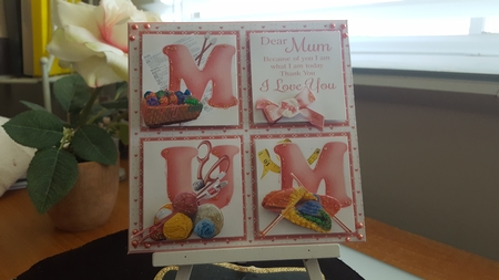 8x8 I love you mum knitting mini kit by Diane Carbis