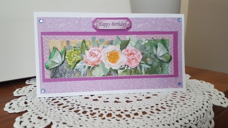 Pretty water colour wild flowers with lace & butterflies DL by Diane Carbis