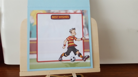 Football Dude Red, Yellow, Stripes 8x8 Insert by Diane Carbis