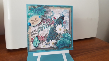 Sumptuous Peacock 3 8x8 by Diane Carbis