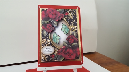 Gilded Frame & Drama Roses by Diane Carbis