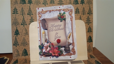 Christmas Greeting Scroll - Candle by Diane Carbis