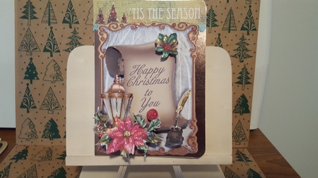 Christmas Greeting Scroll - Lantern by Diane Carbis