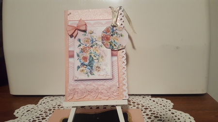 Floral Bouquet on Lace Card Topper - Design 5 by Diane Carbis