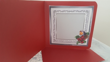 Robin and Poinsettias 2 by Diane Carbis