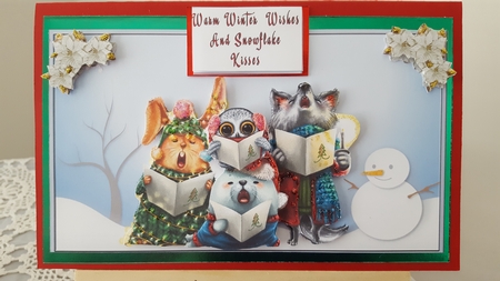 Singing Animals Christmas Decoupage with Multi Sentiments by Diane Carbis