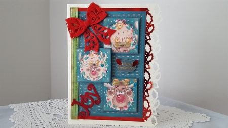 Rooftop Party Three Square Quick Card by Diane Carbis